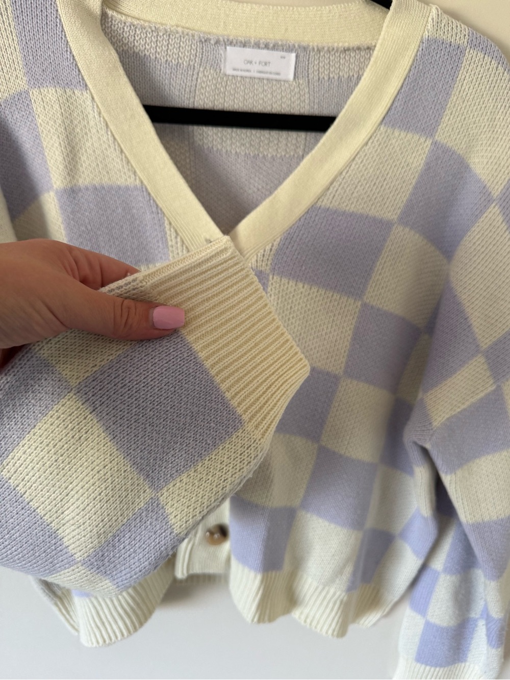 313 OAK & FORT CHECKERED CARDIGAN - Picture 4 of 5